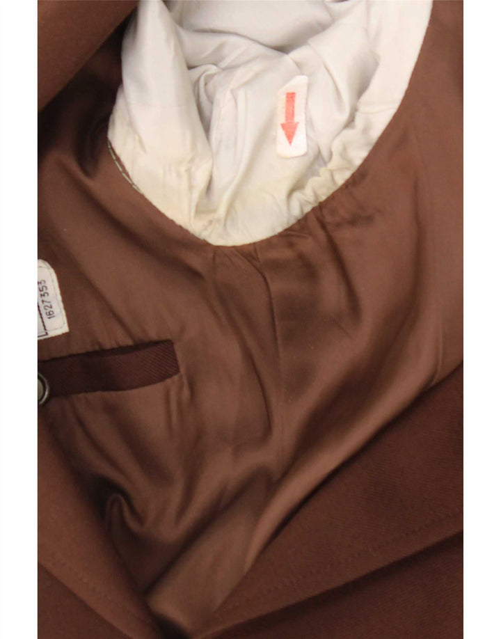 Vintage herre 2-knaps blazerjakke UK 36 Small Brown Virgin Wool