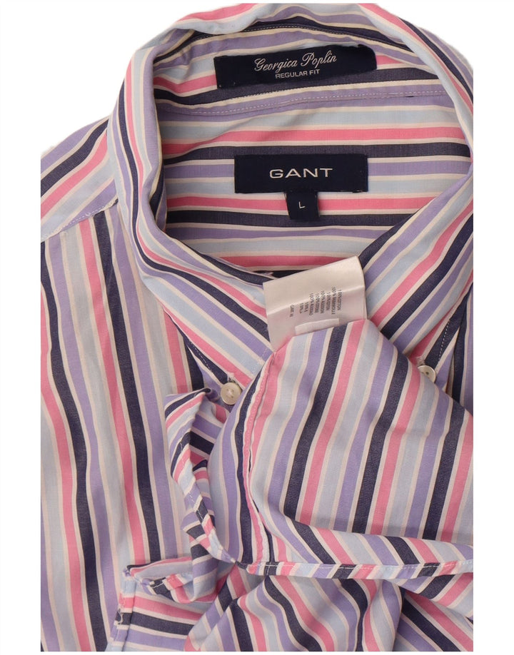 Gant Herre Regular Fit skjorte Stor flerfarvet stribet bomuld