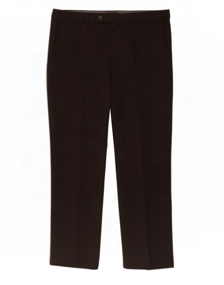 Marks & Spencer Herre Regular Fit Suit Bukser W36 L31 Brun polyester