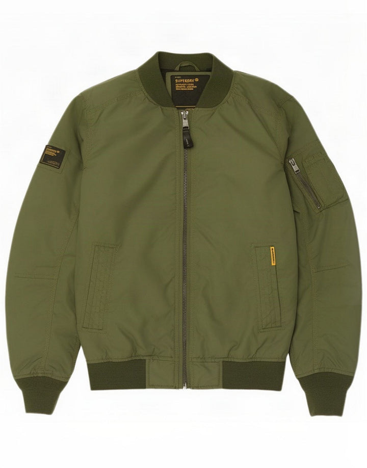 Superdry Boys Bomber Jacket 13-14 Years Large Khaki Polyester