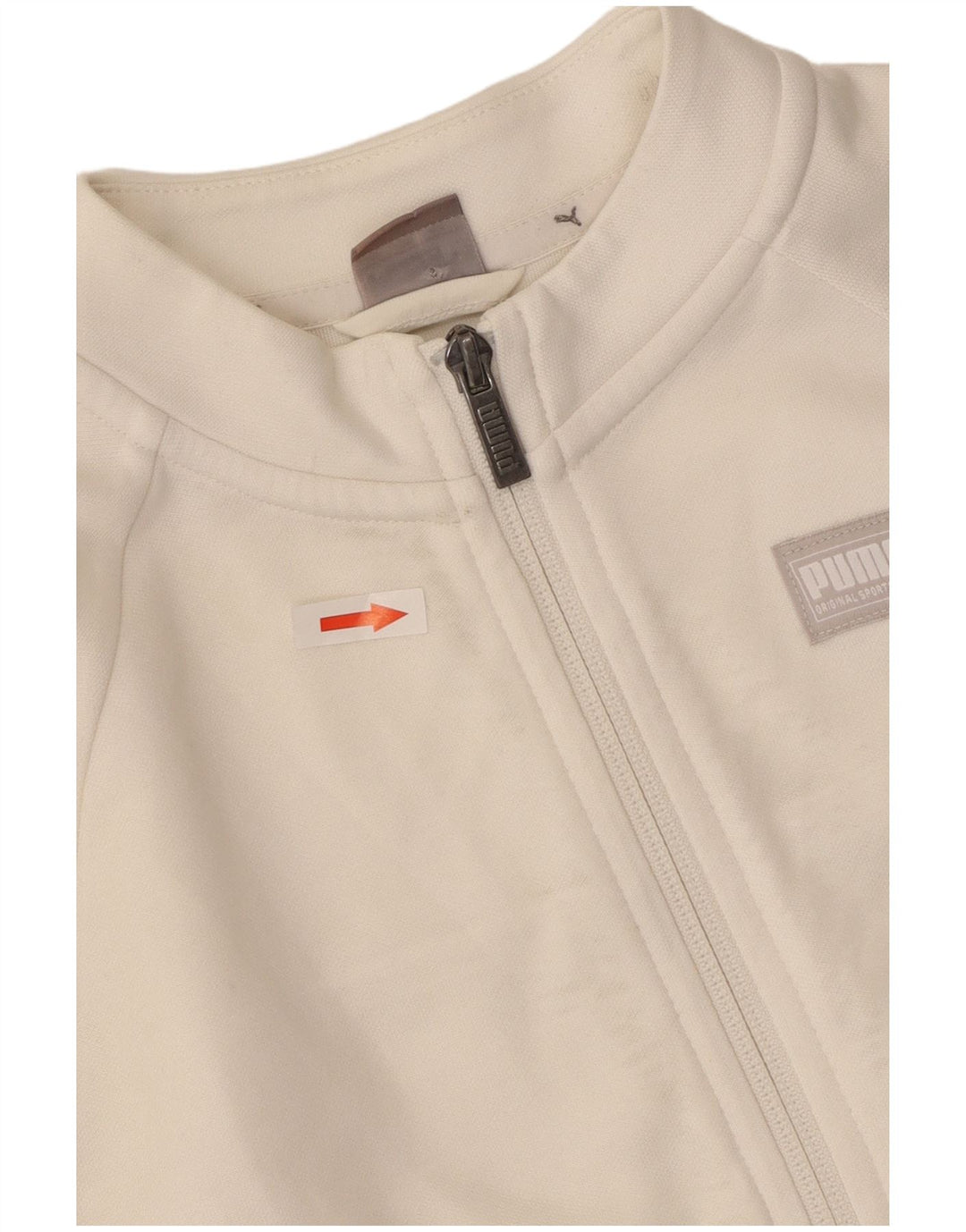 Puma Womens Crop Oversized træningsdragt topjakke UK 10 Small White Polyester