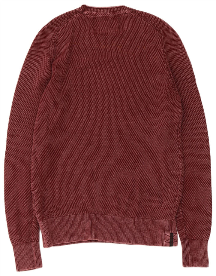 Superdry Sweater med rund hals til mænd Stor rødbrun bomuld