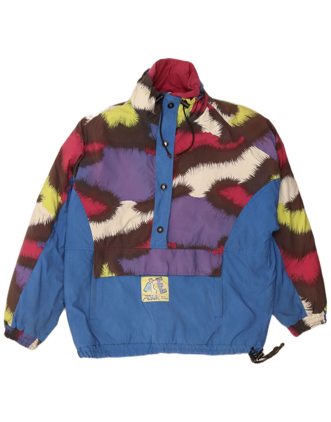 FEVER Herre Anorak Jacket UK 38 Medium Blue Colourblock Polyester