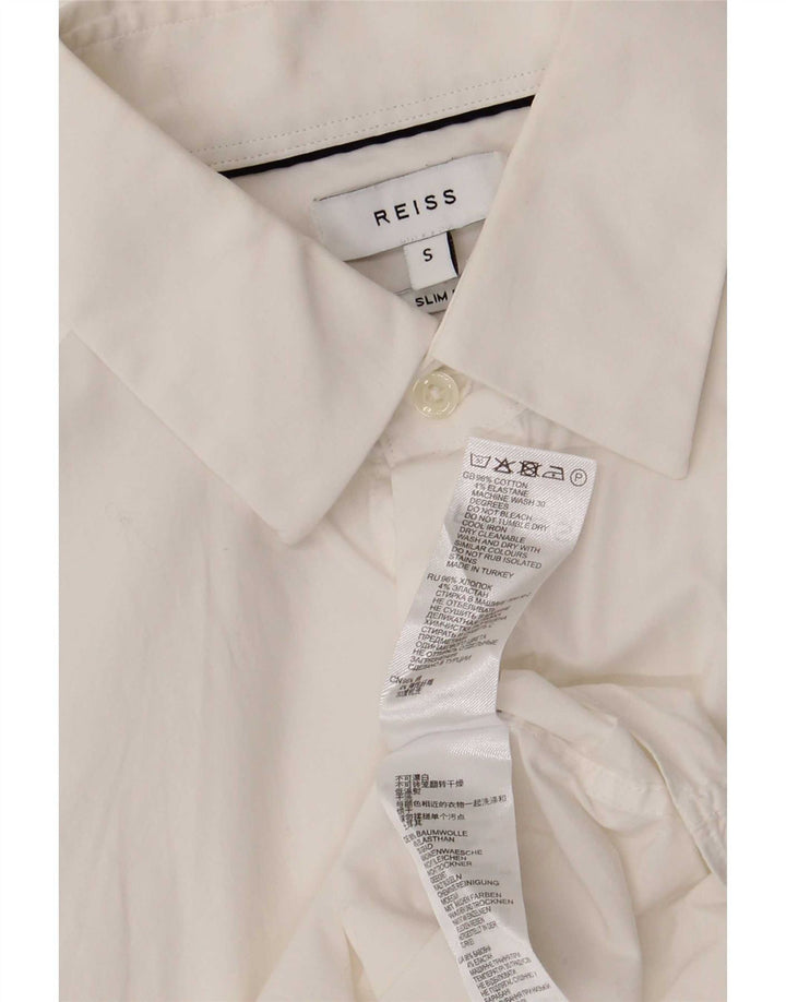 Reiss Slim Fit skjorte til mænd, lille hvid bomuld