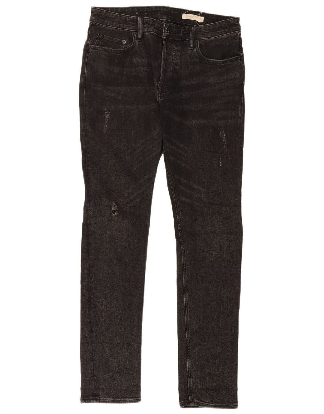 All Saints Herre Distressed Slim Jeans W30 L32 Sort Bomuld