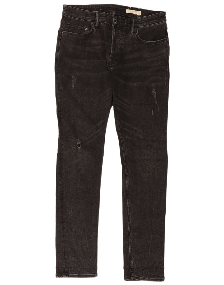 All Saints Herre Distressed Slim Jeans W30 L32 Sort Bomuld