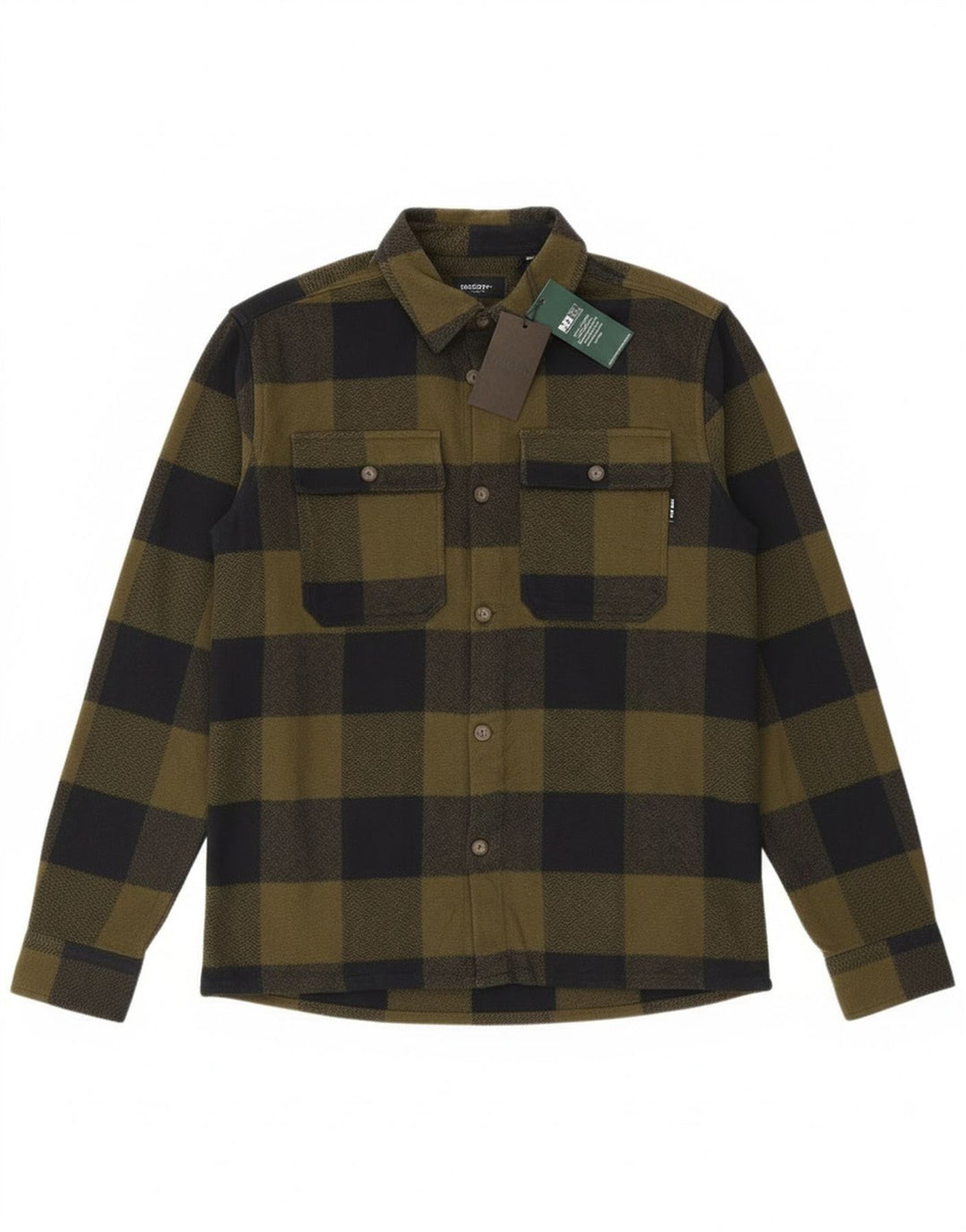 Only & Sons Herre Overshirt Flanellskjorte Medium Khaki Ternet Bomuld