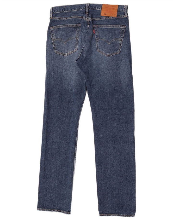 LEVI'S Herre 501 Straight Jeans W30 L32 Blå Bomuld
