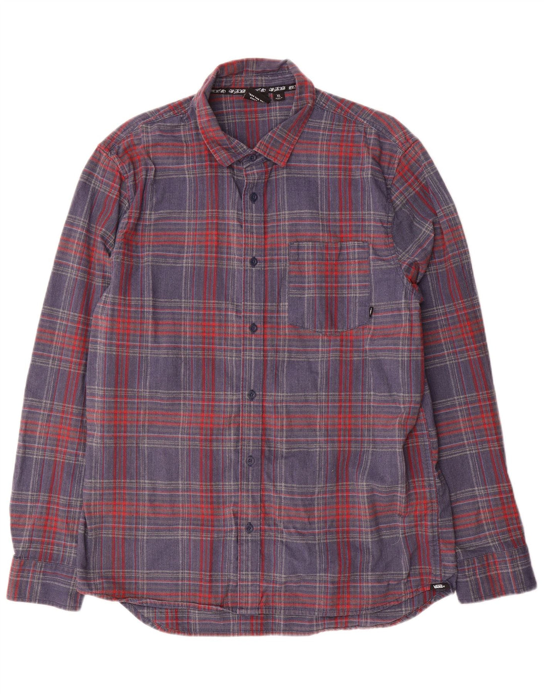 Vans Herre Flanelskjorte XL Flerfarvet ternet bomuld