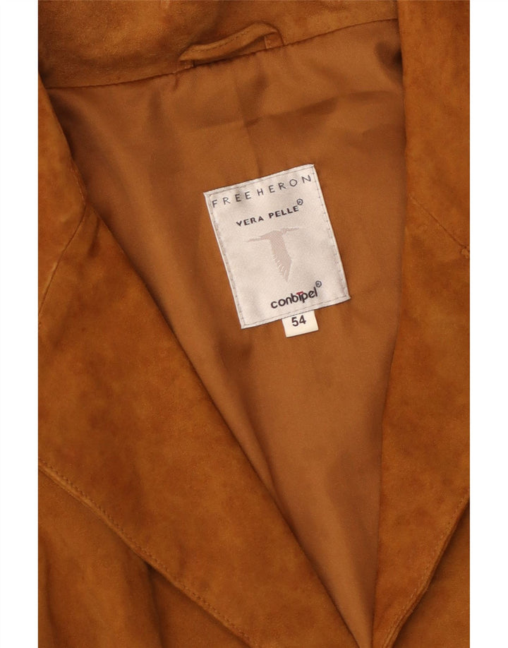 Conbipel Herre 3-knaps ruskindsblazerjakke IT 54 XL Brunt læder
