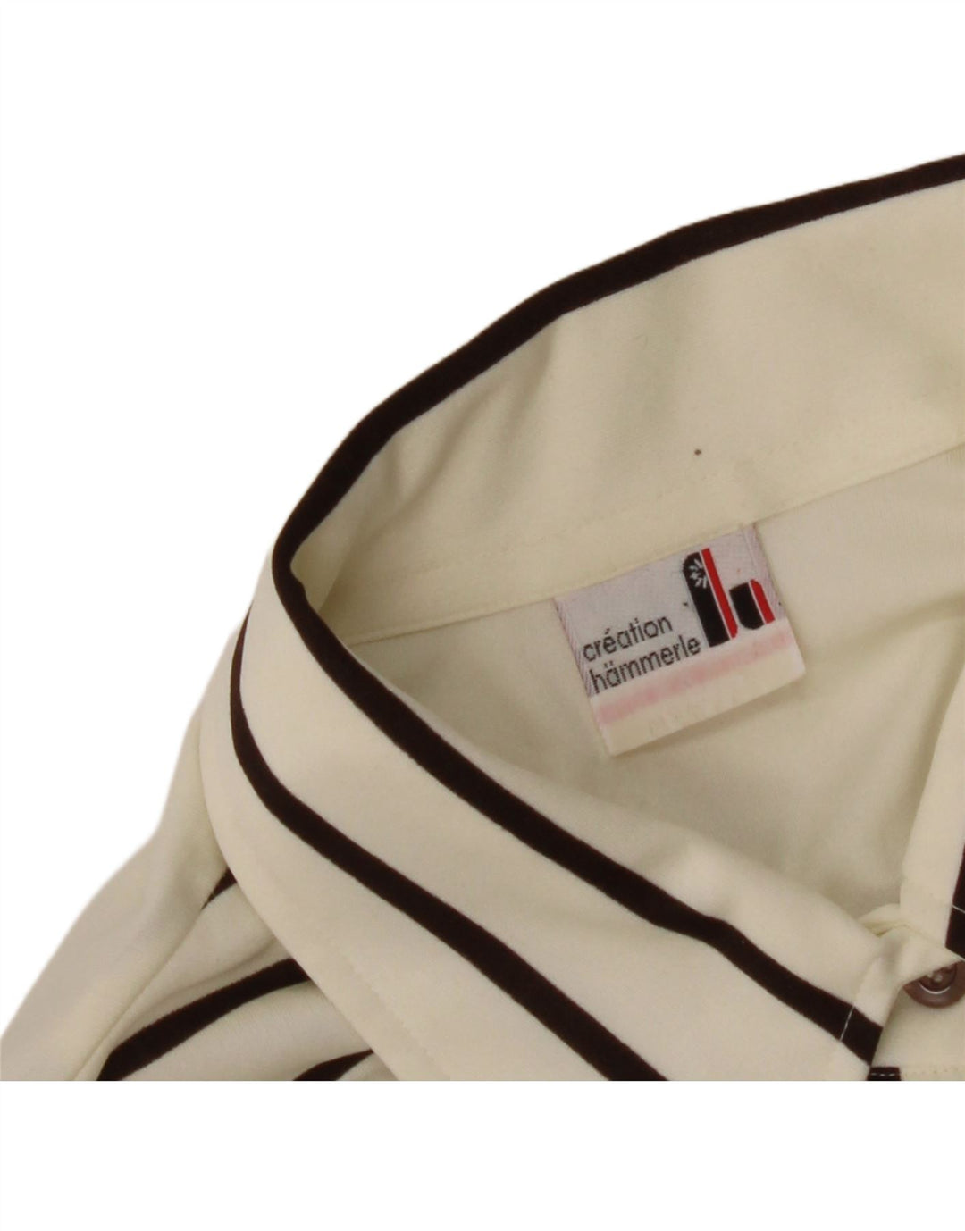 HAMMERLE skjortebluse til kvinder UK 14 Stor off-hvid stribet polyester