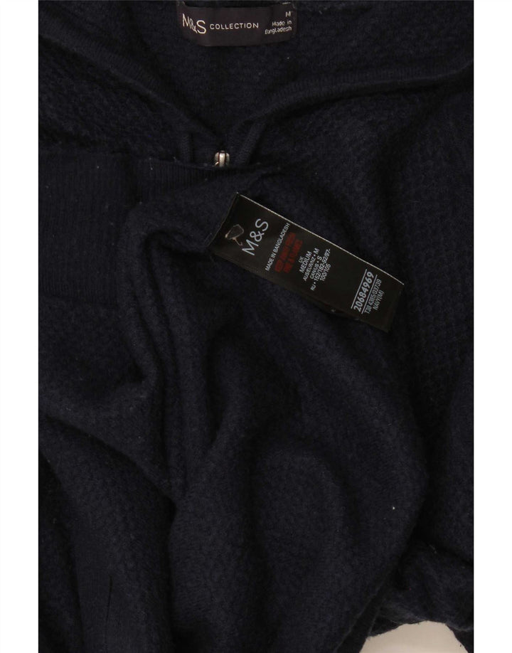 Marks & Spencer Dame Hættetrøje med lynlås UK 14 Medium Navy Blue Viscose
