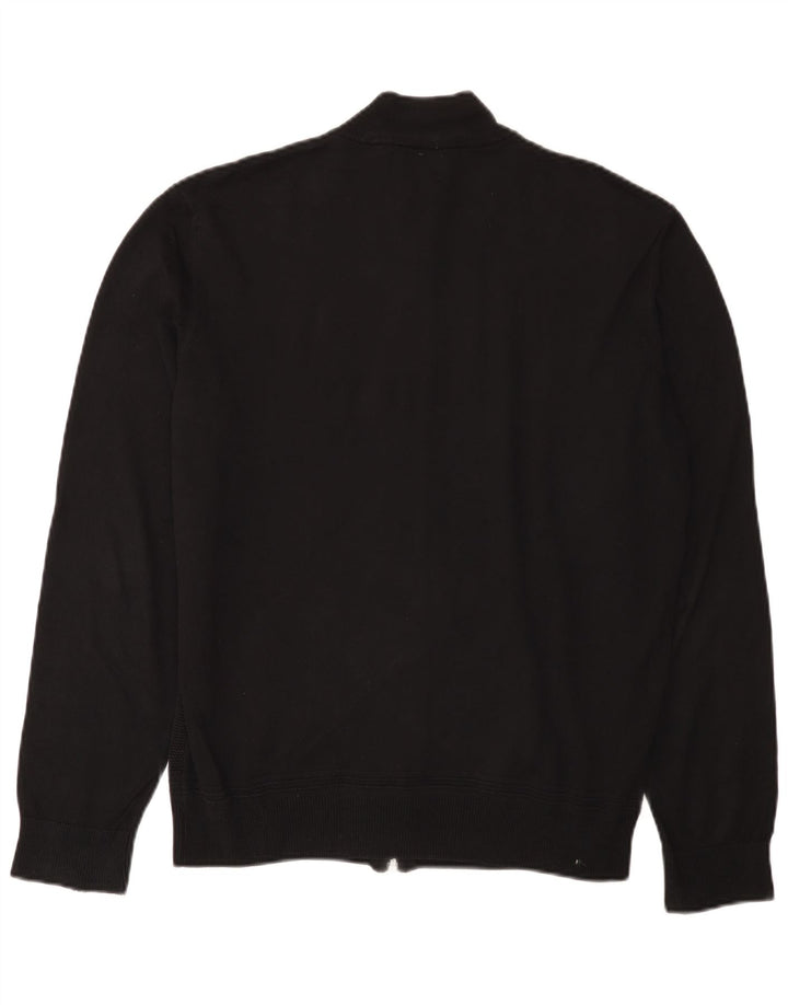Zara Herre Cardigan Sweater Stor Sort Bomuld