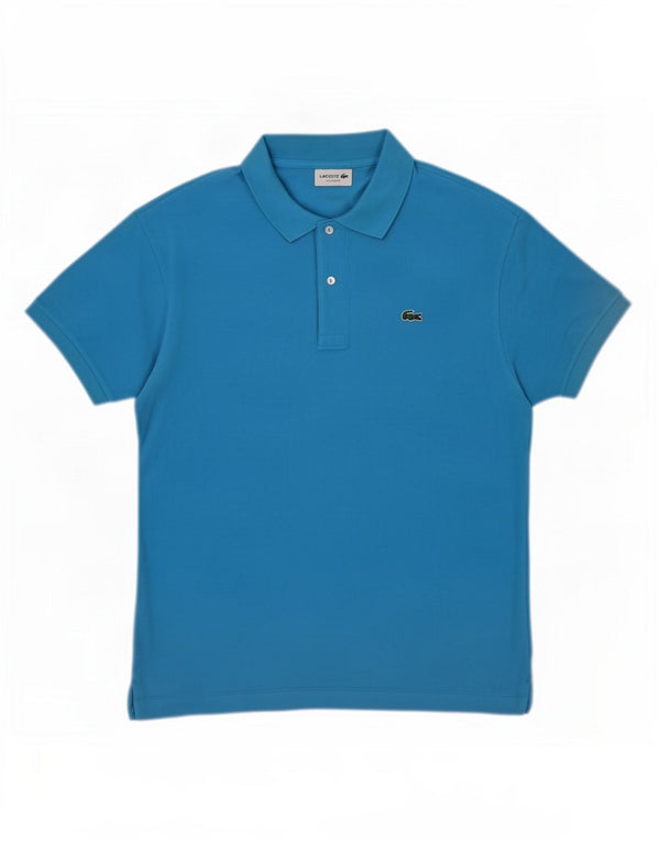 Lacoste Herre Classic Fit Polo Shirt Størrelse 7 2XL Blå Bomuld