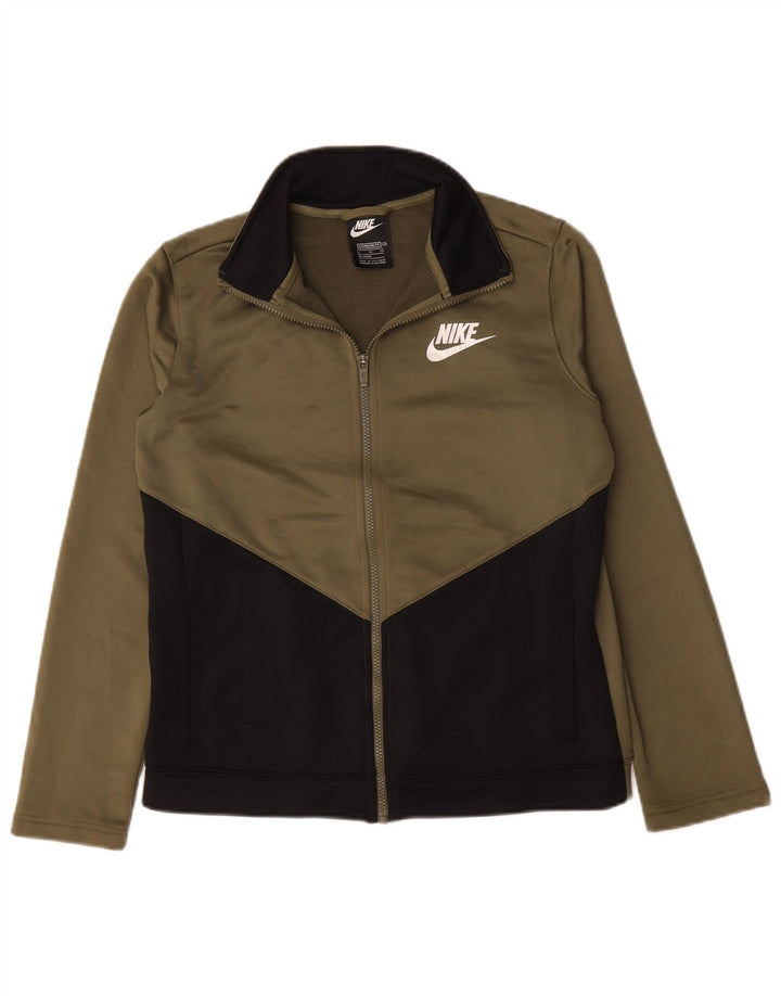Nike træningsdragt topjakke til drenge 13-14 år XL Khaki Colourblock Polyester