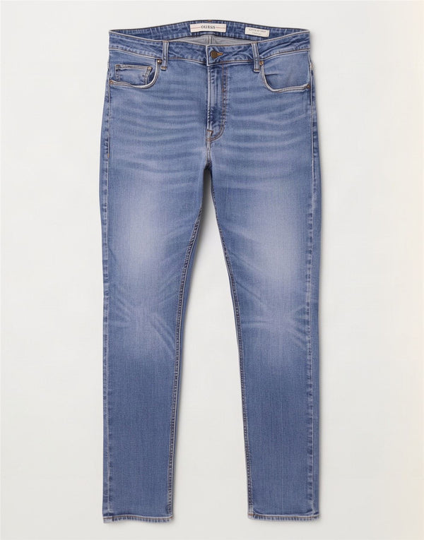 Guess Herre Chris Super Skinny Jeans W38 L32 Blå Bomuld