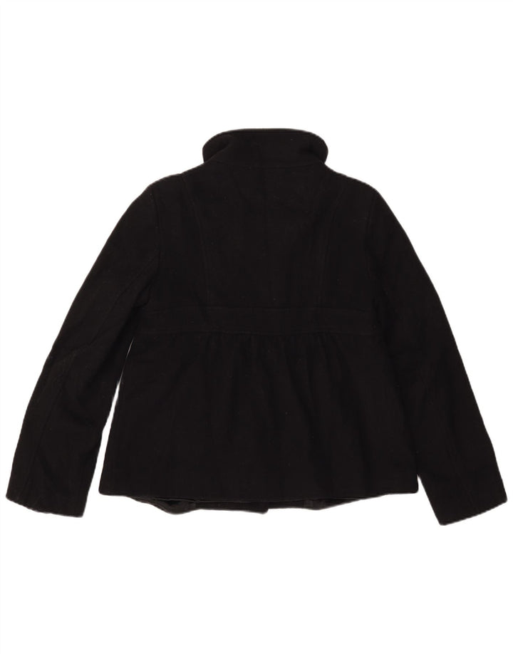 Benetton Womens Pea Coat IT 42 Medium Sort Uld