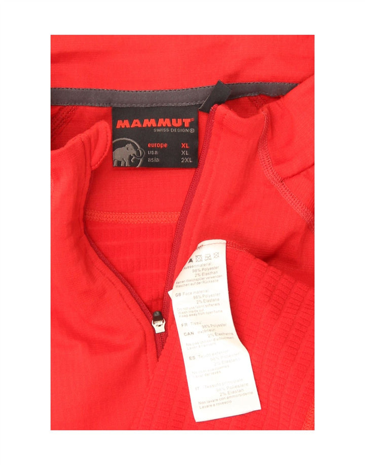 Mammut T-shirt med lynlås til mænd XL Rød Polyester