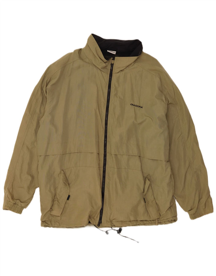 Diadora Regnjakke til mænd UK 40 Stor Khaki Polyamid