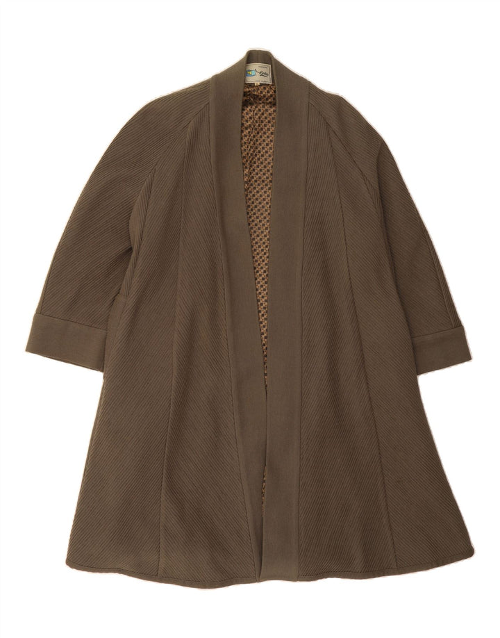 VINTAGE Womens Oversized Knit Open Overcoat UK 14 Medium Brown Vintage Vintage and Second-Hand Vintage from Messina Hembry 