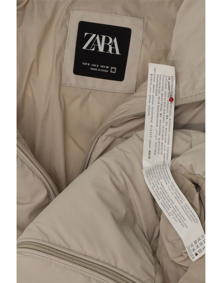 ZARA Polstret jakke til mænd UK 36 Lille beige polyester