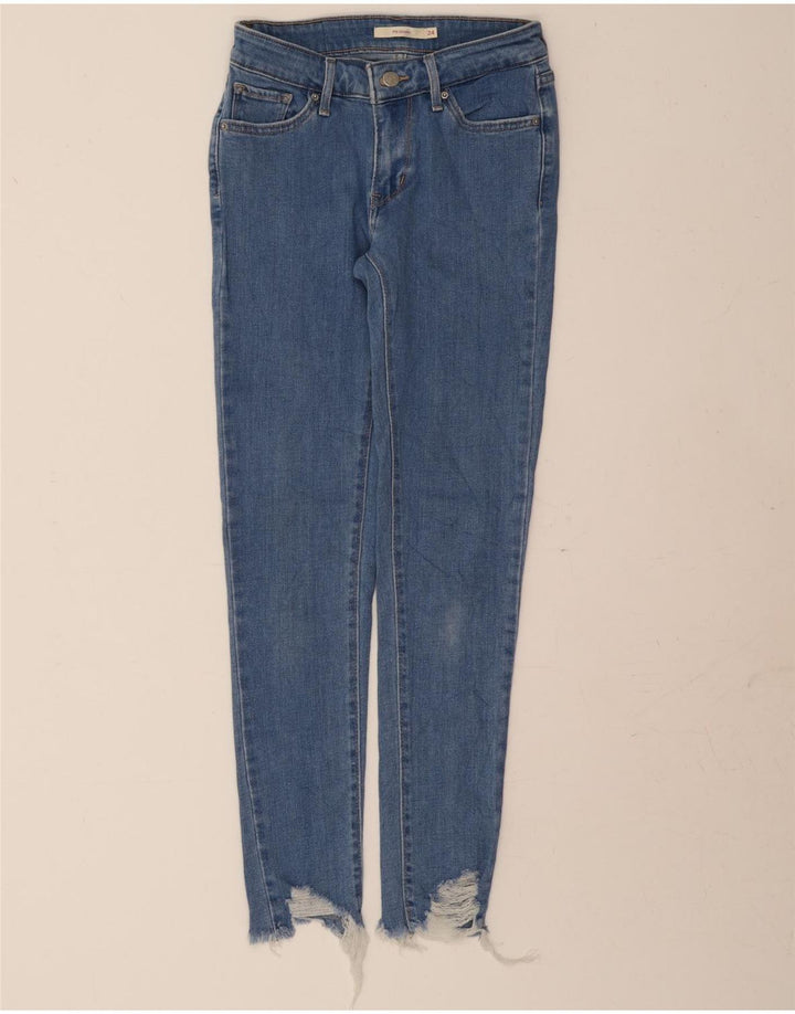 LEVI'S Womens 711 Skinny Jeans W24 L28 Blue Cotton Vintage Levi's and Second-Hand Levi's from Messina Hembry 