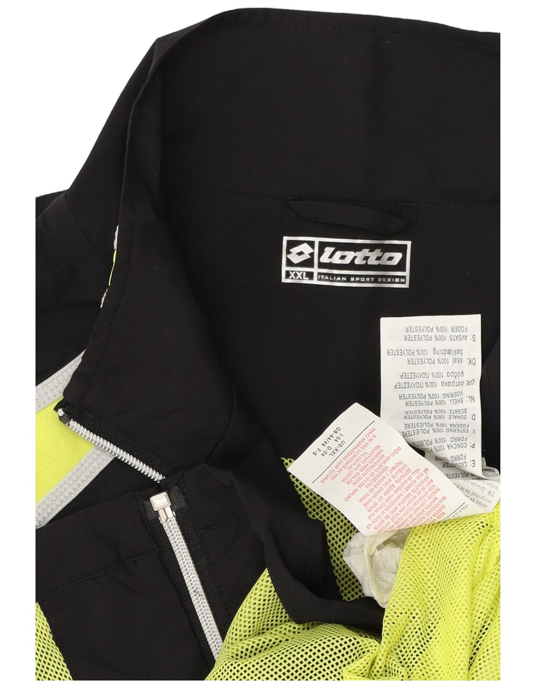 Lotto Træningsdragt til mænd Topjakke UK 44/46 2XL Sort Colourblock Polyester