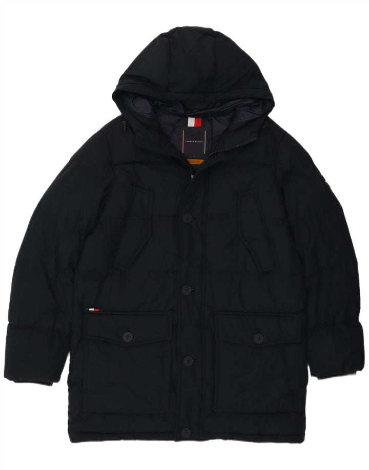 Tommy Hilfiger Herre hættepolstret jakke UK 40 Large Navy Blue Polyester