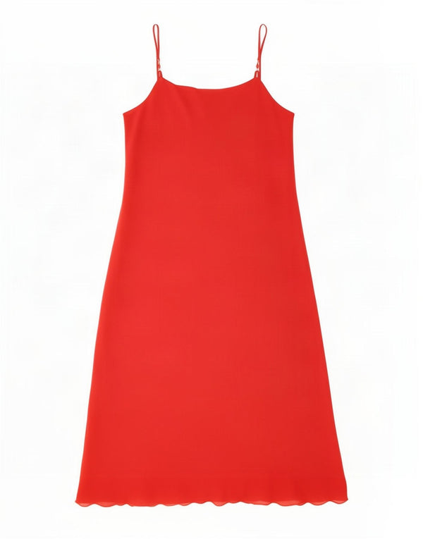 Marks & Spencer Dame Sleeveless Slip Dress UK 10 Small Red Viscose