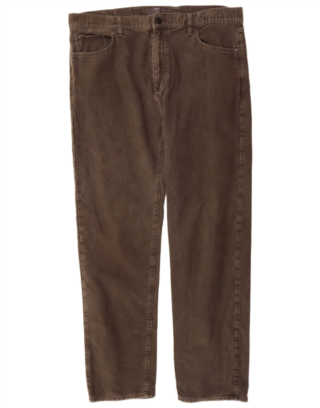 Marks & Spencer Herre Regular Casual Bukser W40 L33 Grå Bomuld