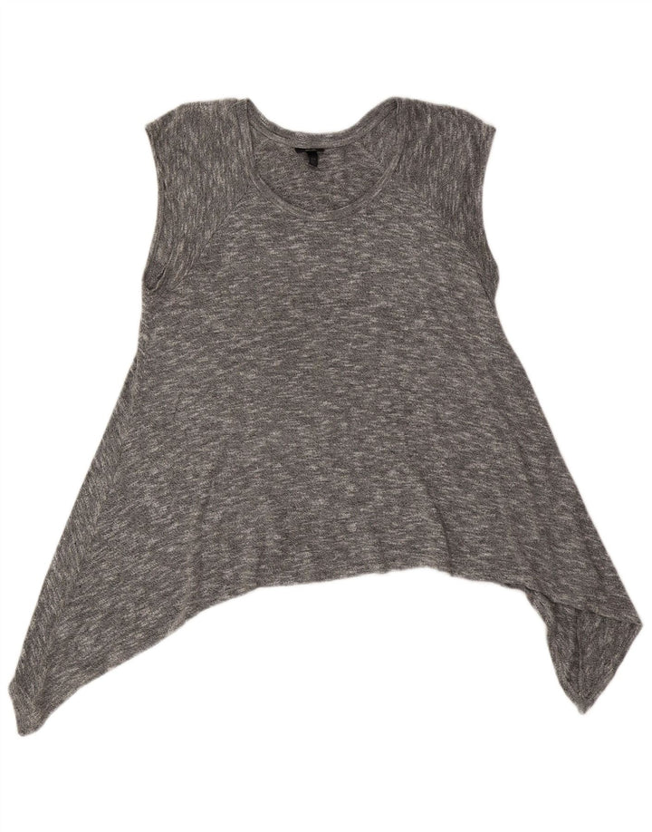 MOSSIMO Dame Asymmetrisk Jumper Sweater UK 18 XL Grå Flecked