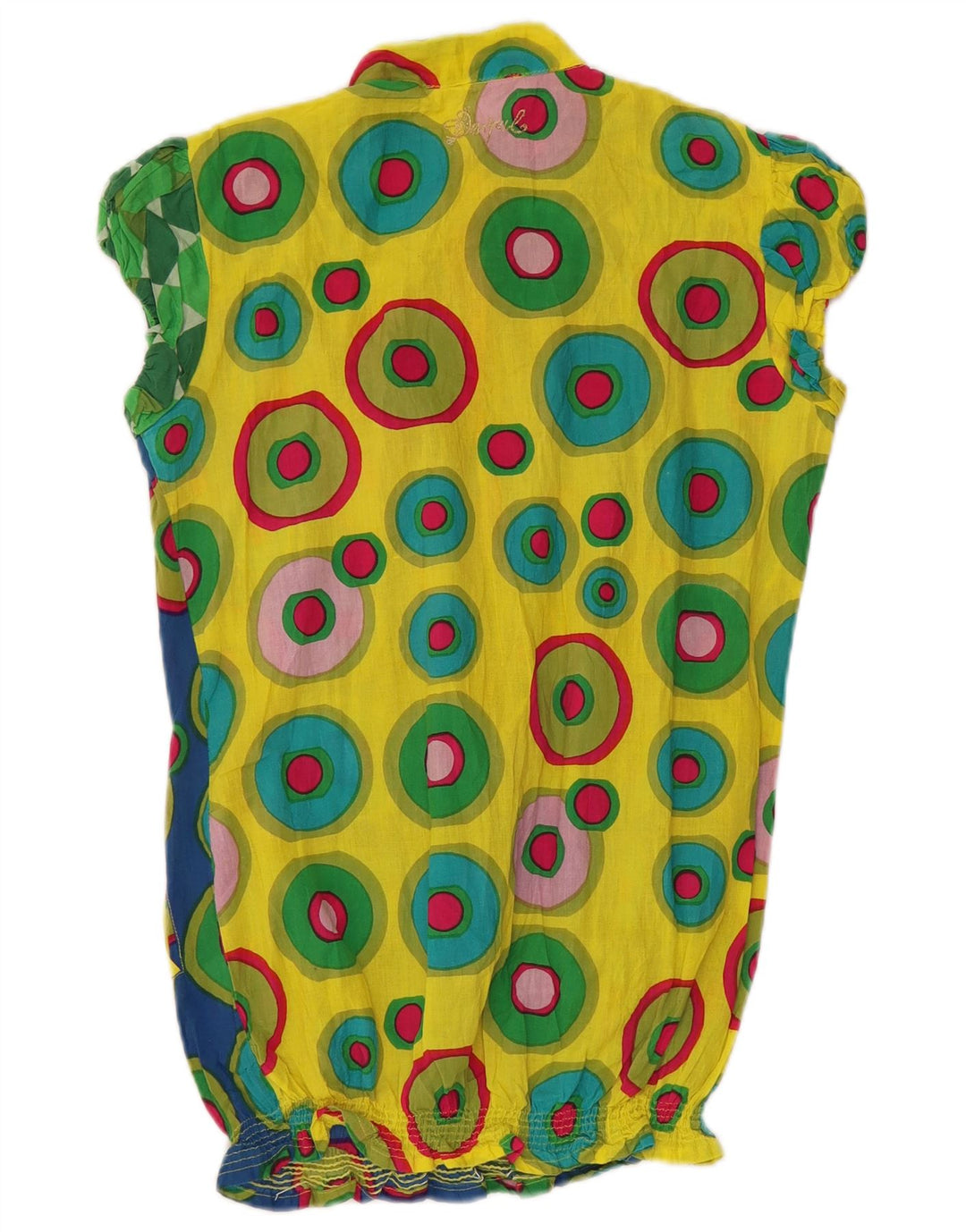 DESIGUAL Damebluse Top UK 10 Lille flerfarvet geometrisk bomuld