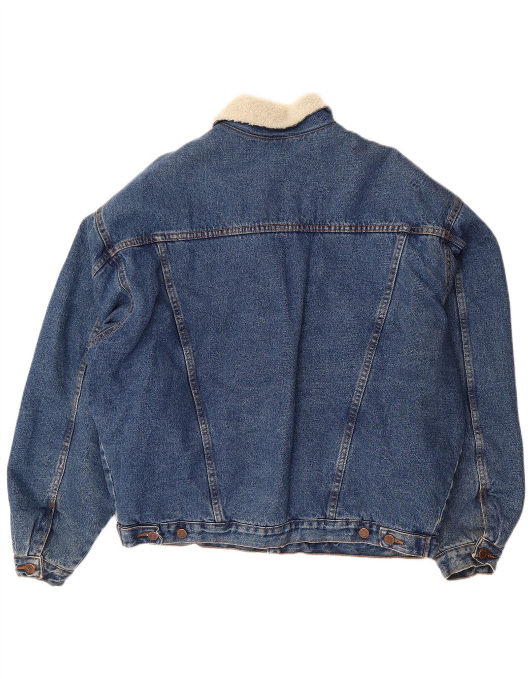 Vintage Herre Denim Sherpa Jacket UK 42 XL Blå