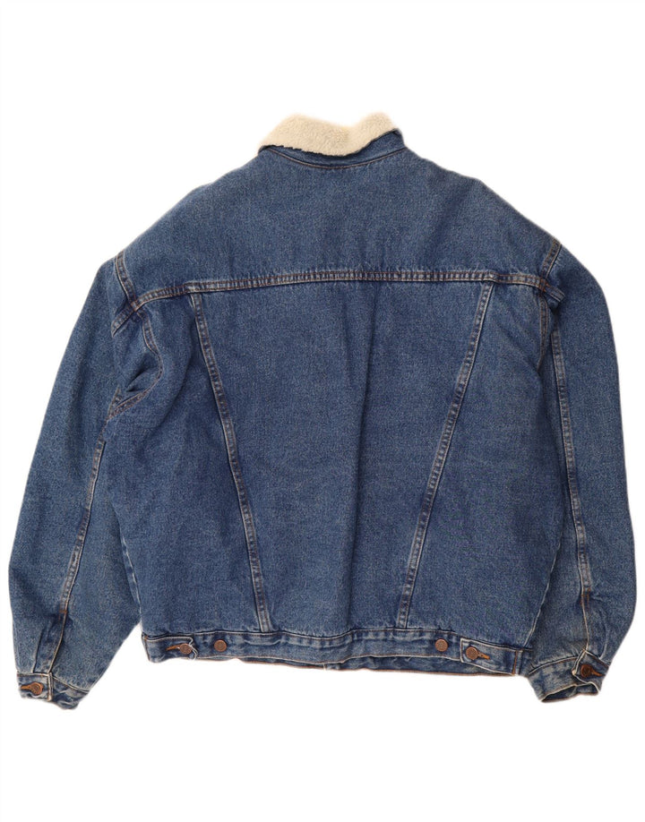 Vintage Herre Denim Sherpa Jacket UK 42 XL Blå