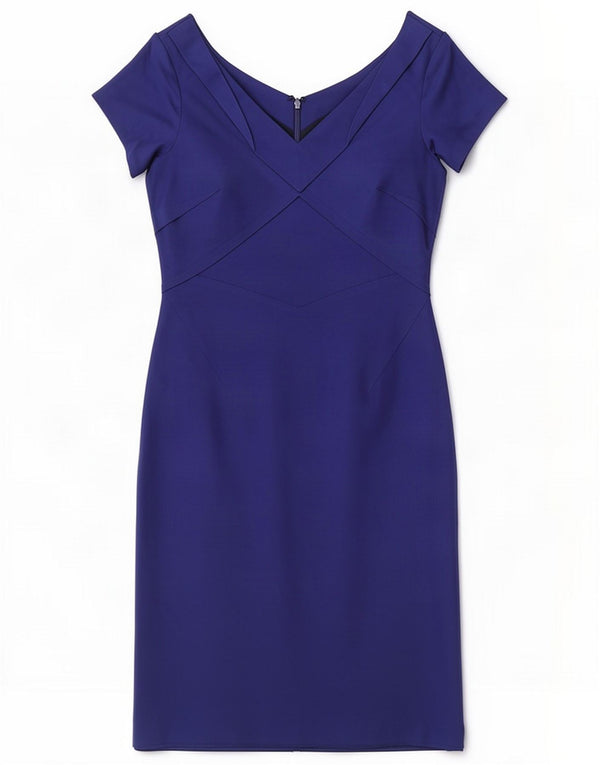 Reiss Womens Sheath Dress UK 10 Small Blue Viscose