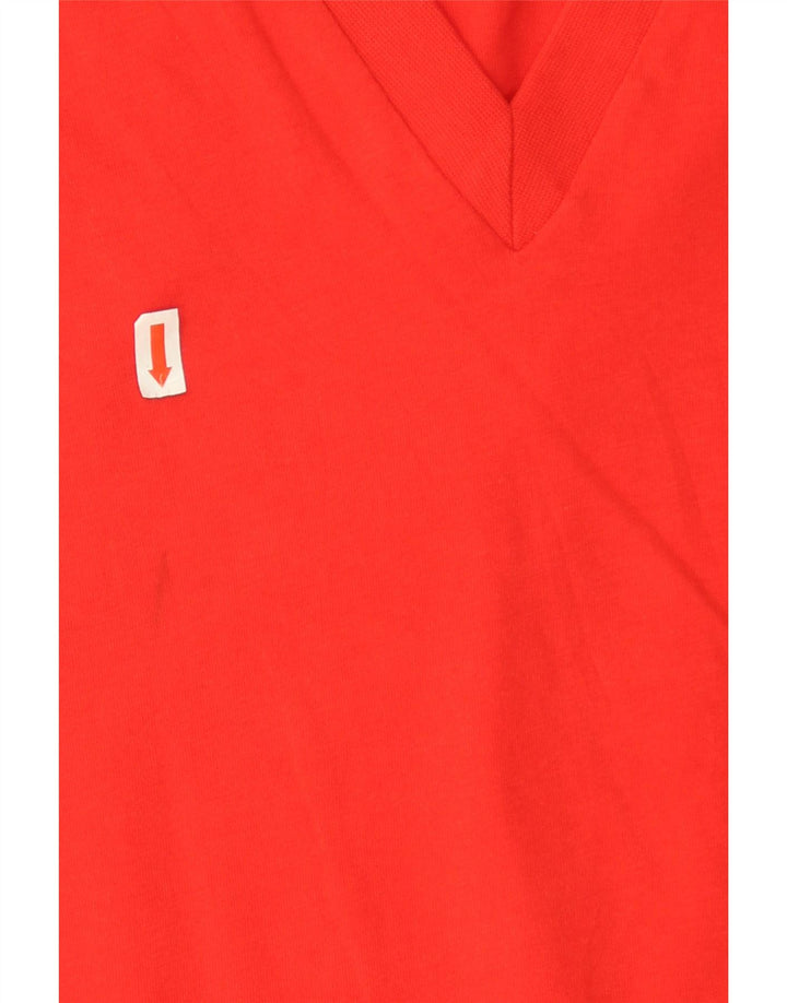 Zara Dame Oversized T-Shirt Top UK 10 Lille Rød Bomuld
