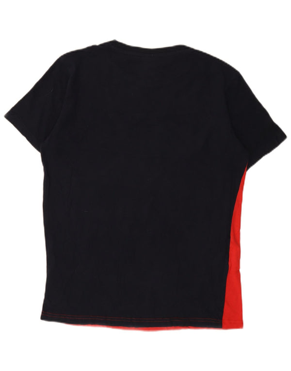 CHAMPION Drenge T-Shirt Top 13-14 år XL Sort Colourblock Bomuld