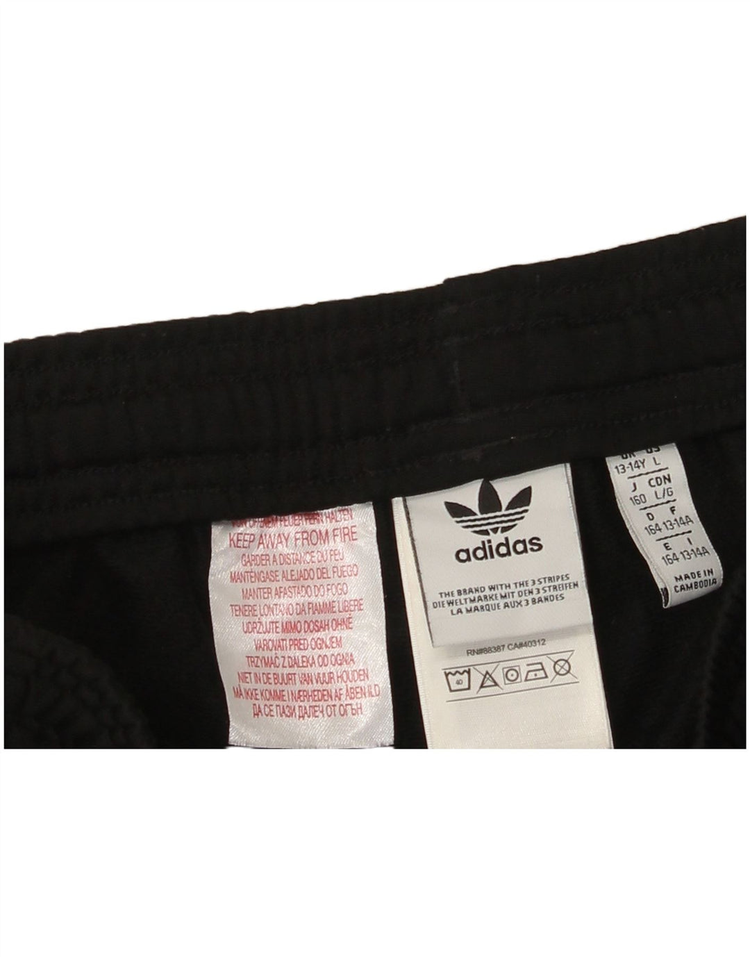 Adidas Drenge Træningsdragt Bukser Joggers 13-14 År Sort Polyester