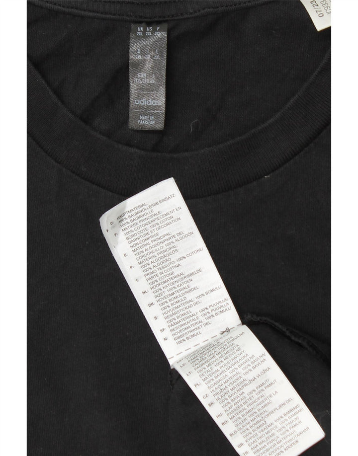 Adidas Herre T-Shirt Top 2XL Sort Bomuld