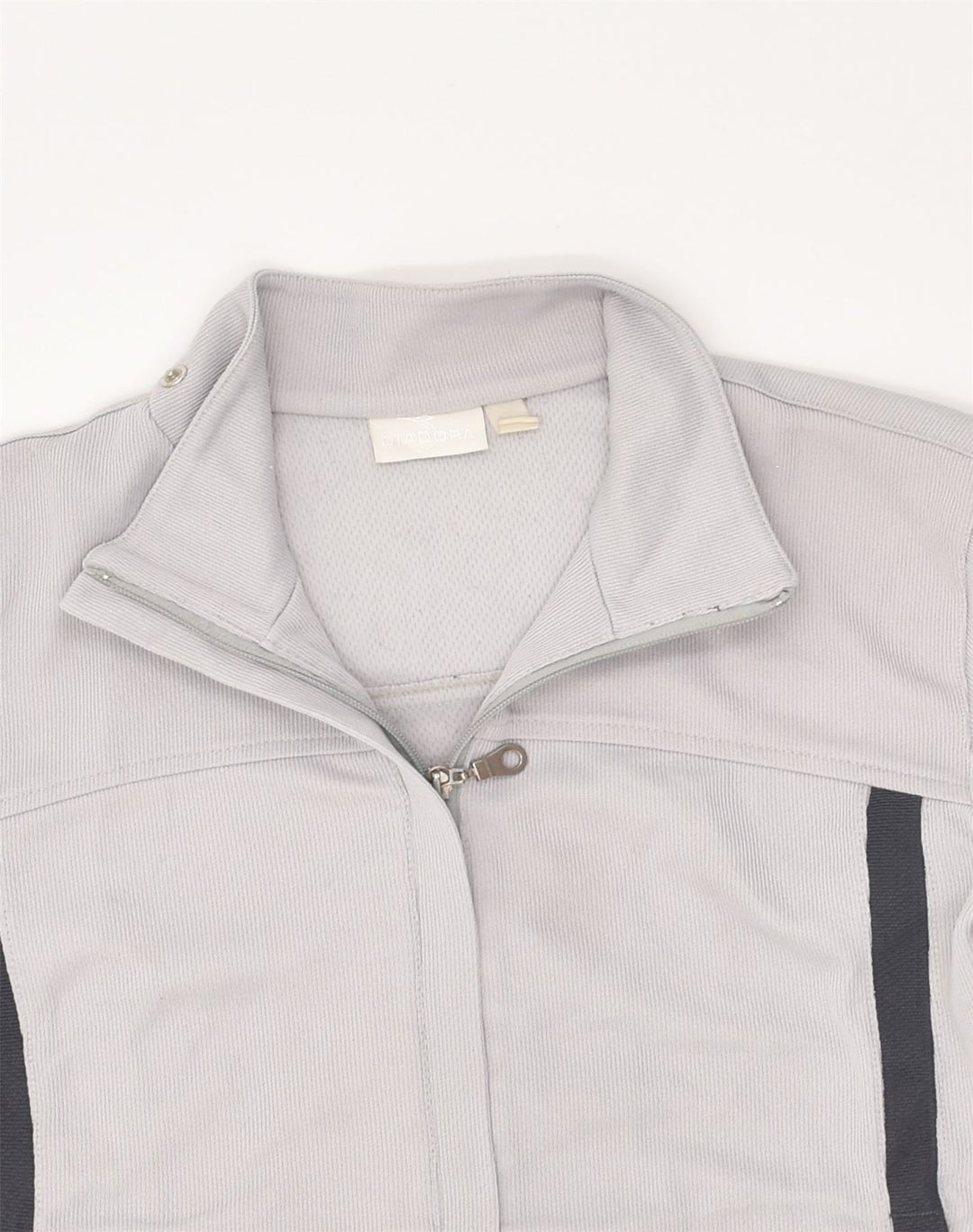 DIADORA Womens Tracksuit Top Jacket UK 14 Large Grey Polyester | Vintage Diadora | Thrift | Second-Hand Diadora | Used Clothing | Messina Hembry 