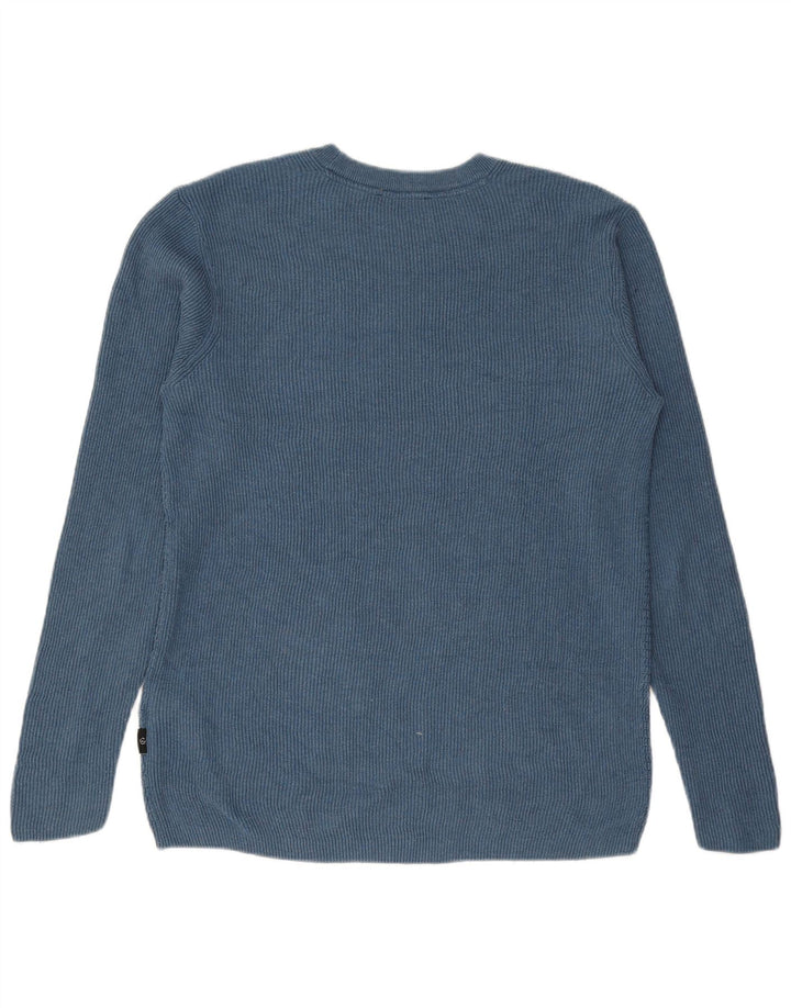 Ted Baker Herre Crew Neck Jumper Sweater Størrelse 3 Medium Blue Cotton