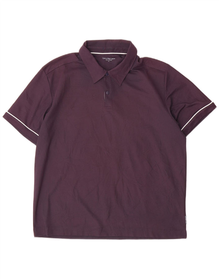 Calvin Klein Jeans Polo Shirt til mænd XL Navy Blue Polyester