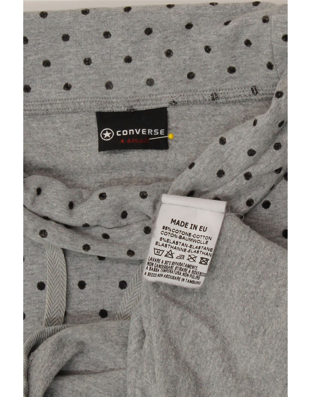 Converse Sweatshirt Jumper til kvinder UK 6 XS Grå plettet bomuld