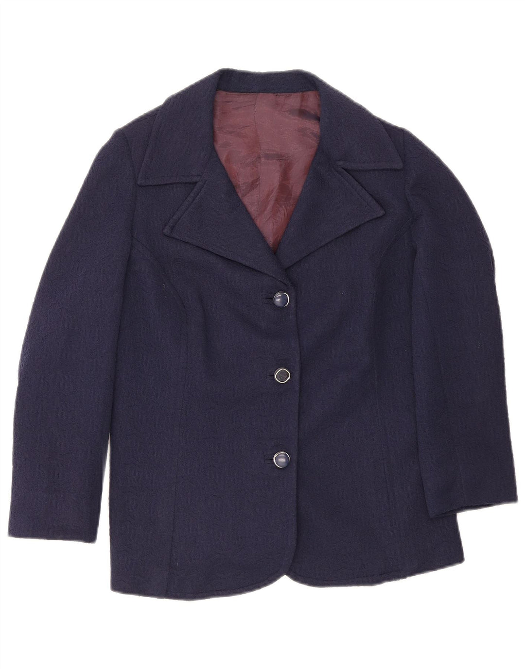 Vintage dame 3-knaps blazerjakke UK 14 Medium Navy Blue