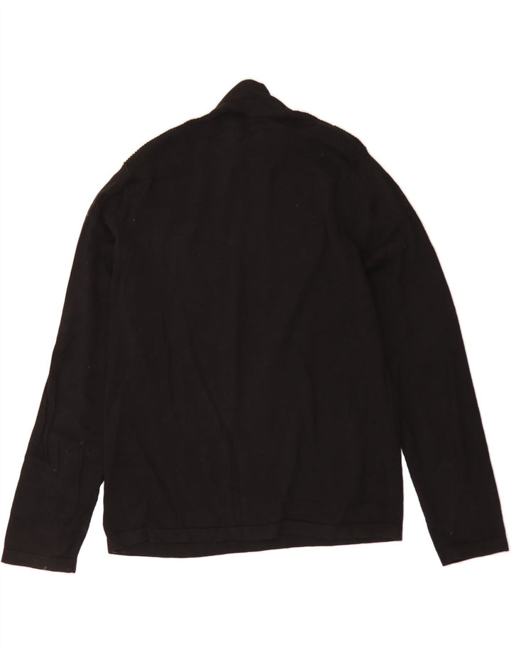 MICHAEL KORS Mens Zip Neck Jumper Sweater Medium Black Cotton Vintage Michael Kors and Second-Hand Michael Kors from Messina Hembry 