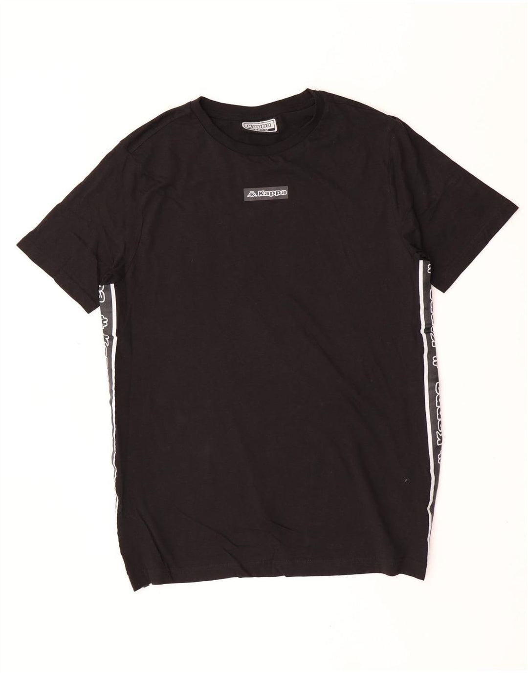 Kappa Herre grafisk T-shirt Top Medium Sort Colourblock Bomuld