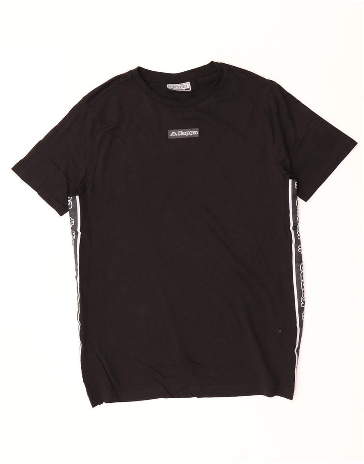Kappa Herre grafisk T-shirt Top Medium Sort Colourblock Bomuld