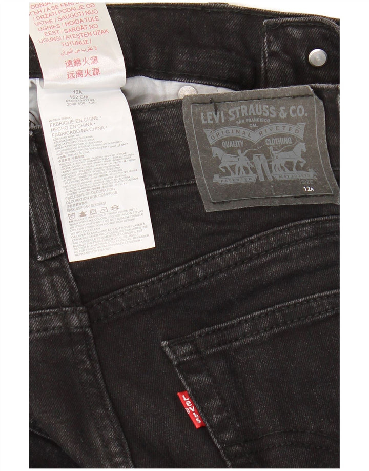 LEVI'S Boys 510 Skinny Jeans 11-12 år W28 L27 sort bomuld