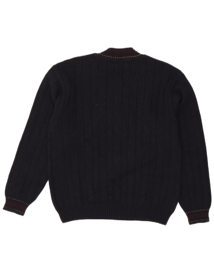 Il Granchio Herre V-hals sweater Stor Marineblå Uld