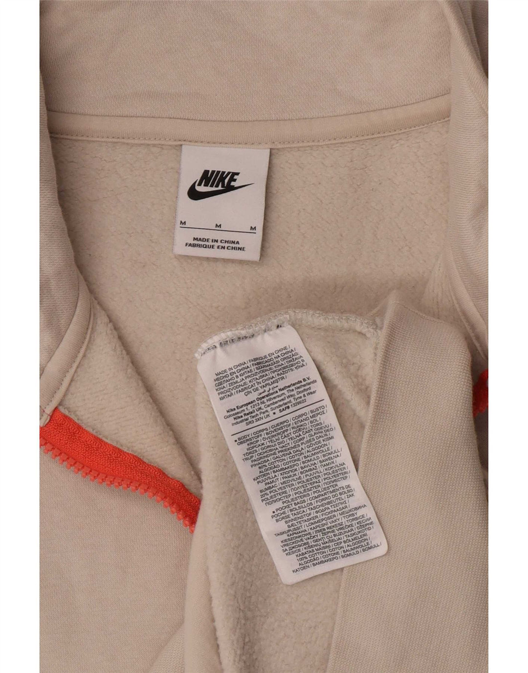 Nike Sweatshirt med lynlås til mænd Medium Off White Bomuld